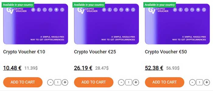 Buy Crypto Vouchers Sell CryptoVoucher.io Gift Cards